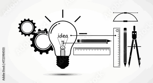 Illustration showcasing the concept of engineering design and innovative idea generation