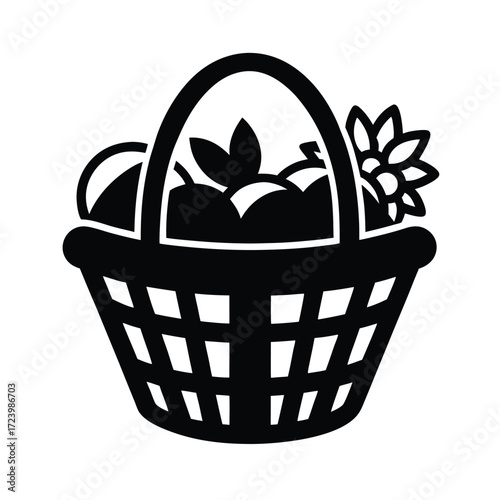 Zoo Keeper element isolated vegetable basket on white background