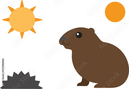 Groundhog day weather prediction vector illustration elements bundle for eps files vector