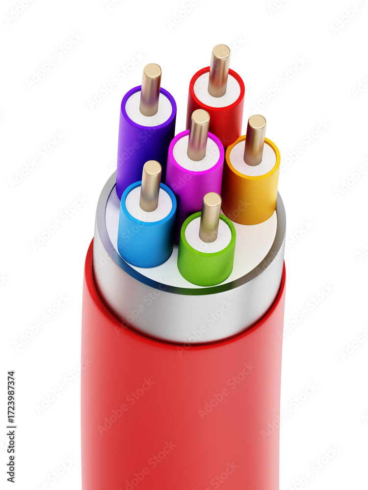 Obraz premium Electric cables on transparent background. 3D illustration