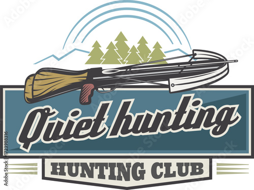Crossbow vintage hand drawn logo illustration