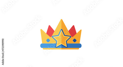 Golden crown with star and gems representing royalty and achievement.