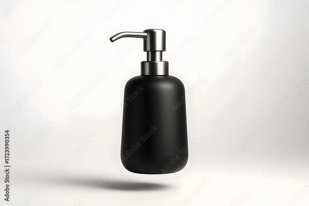 Obraz premium Black Soap Dispenser Illustration for Bathroom and Product Branding