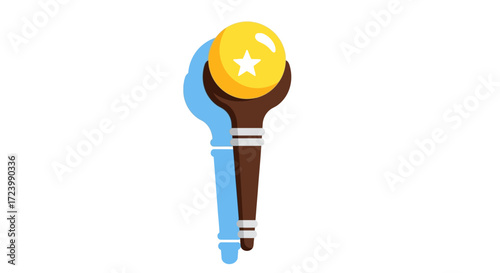 Golden magic wand with a star emblem icon.