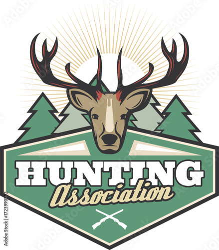 dear hunting logo , vintage stag hunting logo, adventure hunting logo, business hunting logo