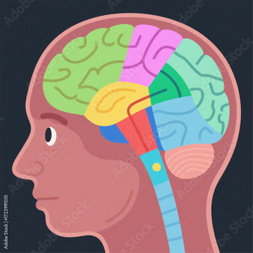 Brain scan with highlighted segmented regions