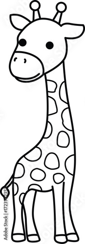 Giraffe illustration coloring book