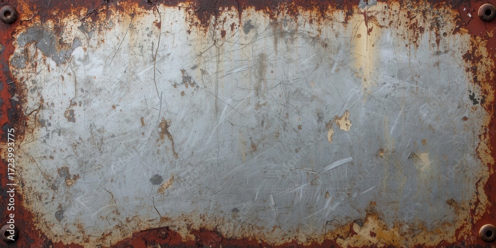 Fototapeta premium Rusty metal texture background industrial setting grunge style close-up natural decay effect