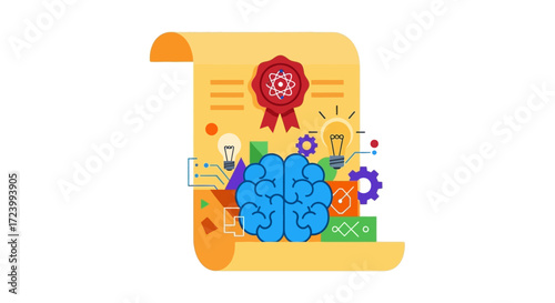 Intellectual Property and Patent Law with Creative Ideas and Brain.