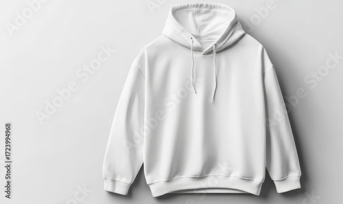 White hoodie sweatshirt mockup isolated on transparent background – fashion and branding template