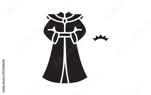Wizard robe sorcerer magic fantasy costume cosplay halloween medieval renaissance gown cloak mage warlock witch enchantress spell on white background