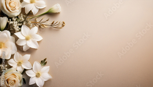 Elegant Vintage Background Featuring Soft Beige Tones With Delicate Cream Flowers On The Right Side Ideal For Funeral Notice Announcements