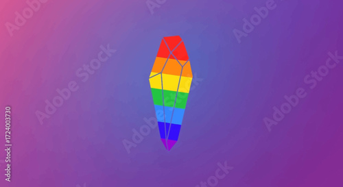 Rainbow Colored Geometric Prism Symbol.