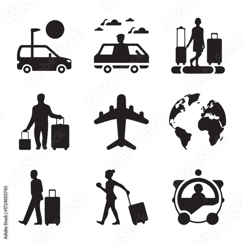 Corporate Trip Vector Silhouettes