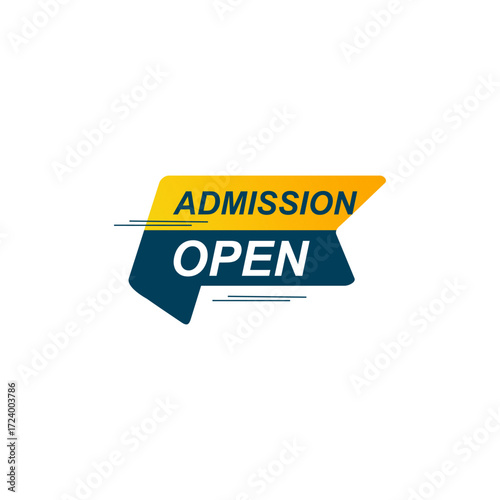 Admission open label vector logo