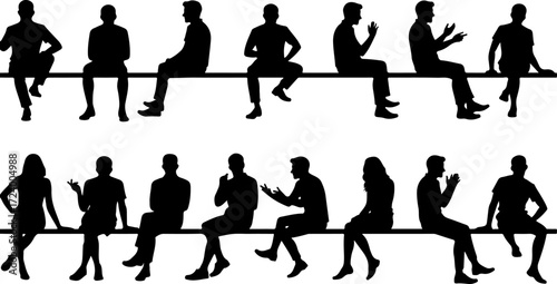 Man Sitting Silhouette Poses Collection Bundle