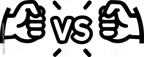 flat versus icon, VS sign, symbol, vector, art