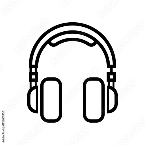 Line art illustration of headphones.
