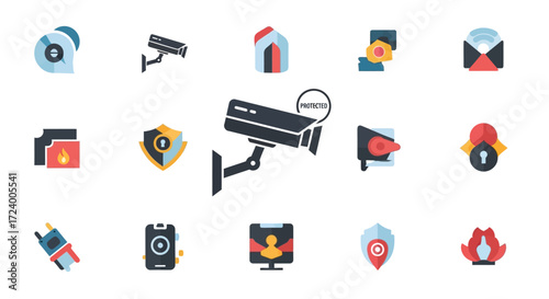 Security camera surveillance system for monitoring and protection.