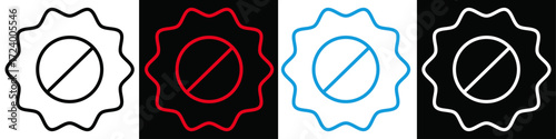Stop icon set with red, blue, black and white color | Modern icon for budget, start-up, stop work, web, mobile, presentation