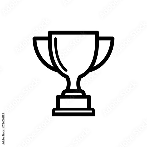 Line art illustration of a trophy cup.