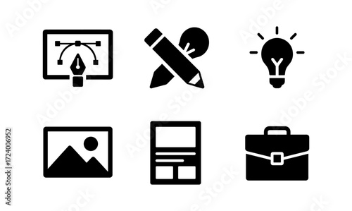 Vector design icons for creative projects and digital composition