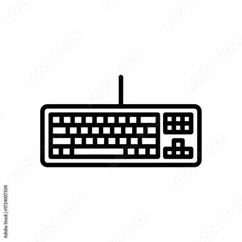 Line art drawing of a computer keyboard.