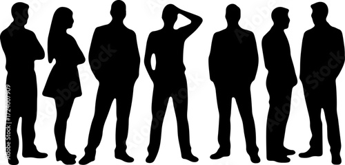 Family with Children Silhouette Collection Vector Bundle