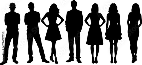 Family with Children Silhouette Collection Vector Bundle