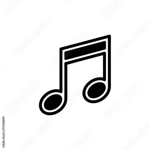A simple black musical note icon.