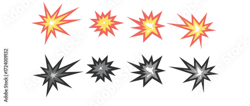 Set of explosions icon  vector eps10.