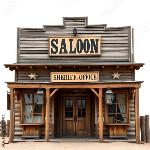 wooden saloon shop background for western cartoon and video game template
