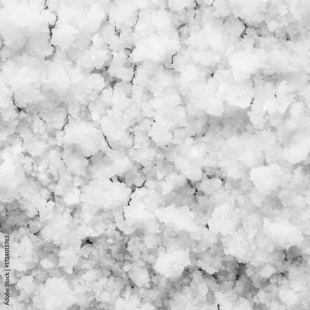 Fototapeta premium Texture of Snow: A close-up of freshly fallen snow, its crystalline structures creating a mesmerizing pattern, evocative of cold winter days and the serene quiet of a snowy landscape.