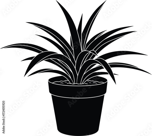 Scalable vector illustration of a potted indoor plant perfect for graphic design projects