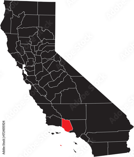 Ventura County Highlighted on California State Map