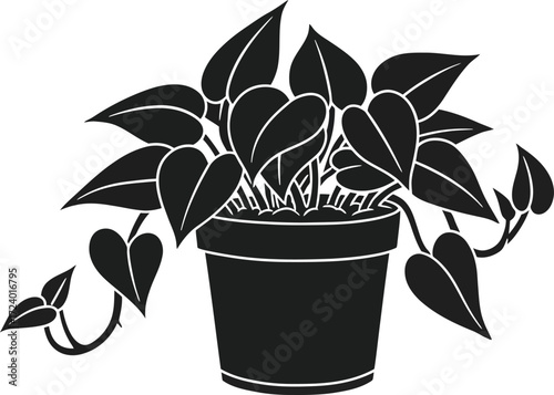 Vector illustration of a potted indoor plant scalable graphic for design projects