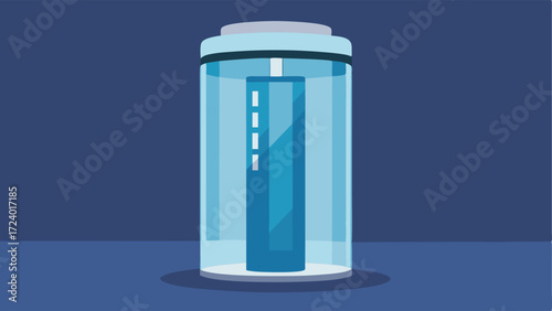 Chamber Design A tall cylindrical cryotherapy chamber with a sleek modern design and frosted glass door highlighting the minimalist aesthetic of health facilities.