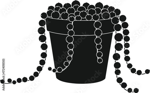 Vector illustration of a string of pearls plant in a pot simple silhouette design