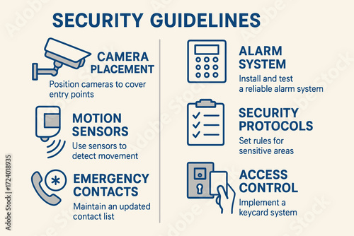 Visual guide to essential security guidelines for home and business protection