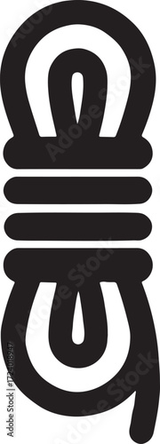 Rope coil silhouette vector, coiled rope illustration, editable EPS file for design projects.