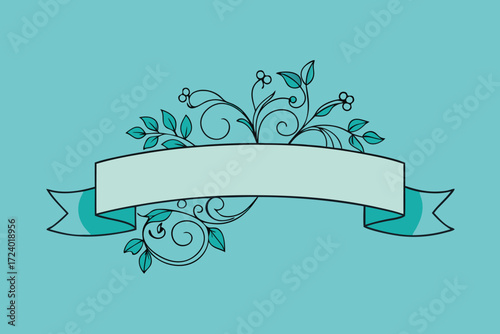 Elegant banner with floral ornaments, perfect for adding a touch of sophistication to your designs and creative projects