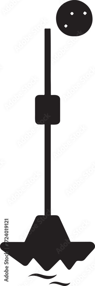 Naklejka premium Space elevator silhouette vector, futuristic structure illustration, editable EPS file for design.