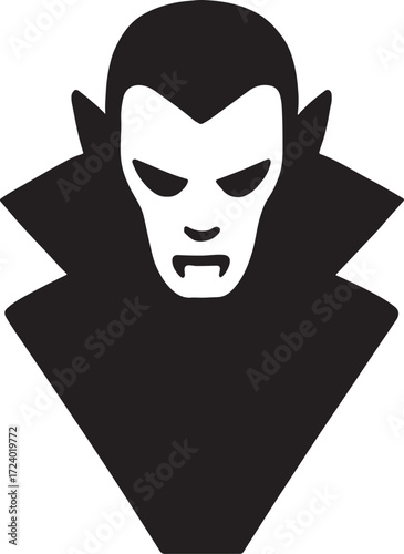 Vampire silhouette vector, spooky gothic character illustration, editable EPS file for design.