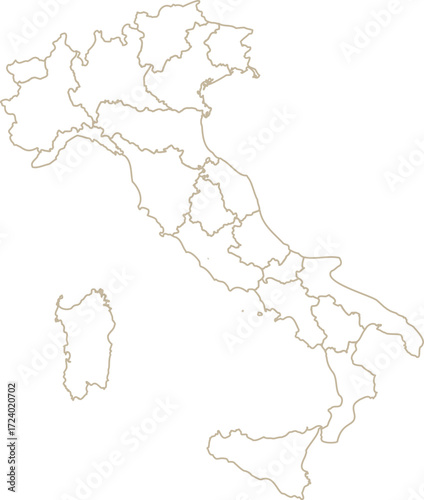 Itely Map vector Illustration