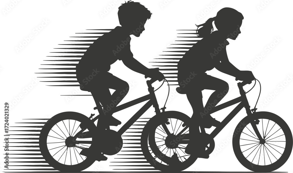 Obraz premium Bicycle Illustration Black Vector Isolated Art