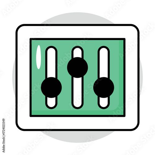 User interface colored outline icons