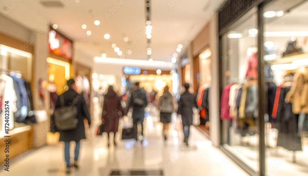 Fototapeta premium Blurry indoor shopping mall
