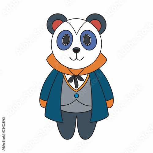 Illustration of a panda dressed in a suit