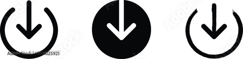 Down arrow icon for navigation and download