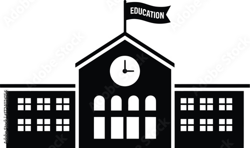 School building education learning academy knowledge institution vector image